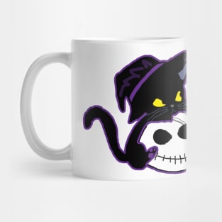 black cat and Pumpkin Mug